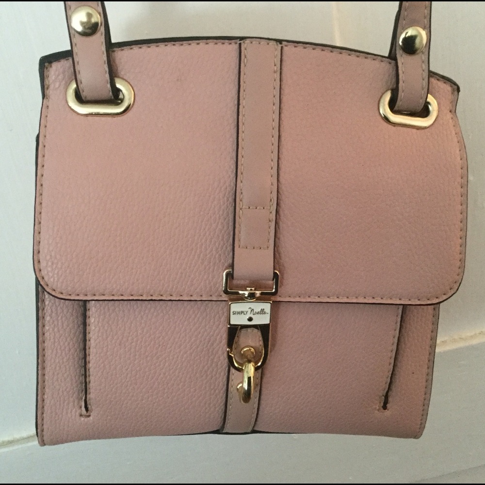 Simply Noelle vegan faux leather pink cross body